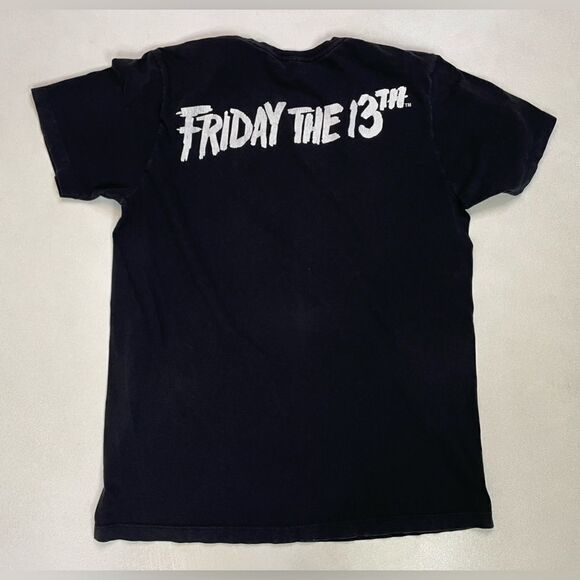 Friday The 13th Jason Mask Movie Graphic T-shirt Men Large Black Short Sleeve - Picture 3 of 5